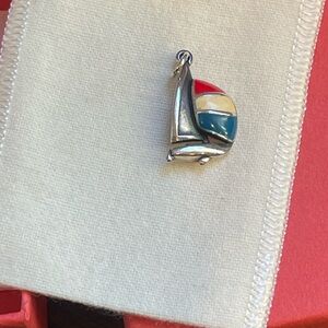 James Avery Multicolor Enamel Sailboat Charm pendant- Red, Yellow, Blue